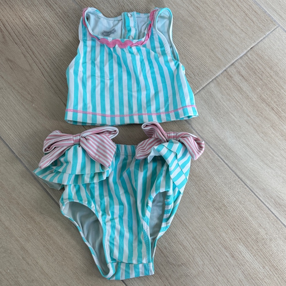 Mud Pie Aqua and Pink Baby Swim Set